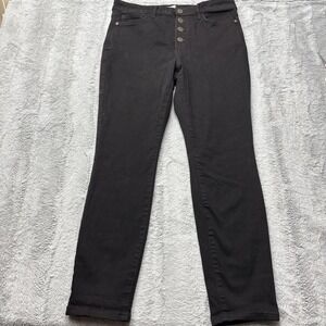 Lauren Conrad High Rise Skinny Jeans Women's Size 12 Black Denim Casual Stretch